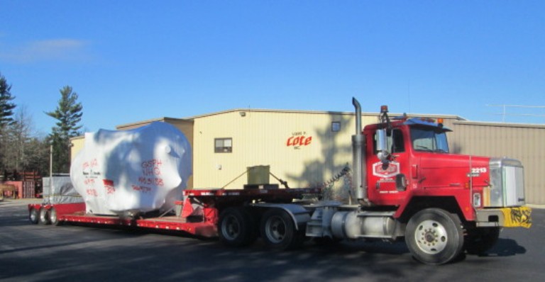 Louis P. Cote, Inc.'s heavy haul trucking division adds a new 2012 double-drop trailer