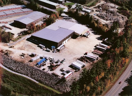 An aerial view of Louis P. Cote, Inc.'s Goffstown NH headquarters that they have been operating out of since the 1980s
