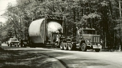 Louis P. Cote, Inc.'s heavy haul truckers transport an over-sized load on NH roads.